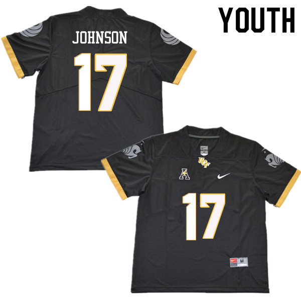 Youth #17 Amari Johnson UCF Knights College Football Jerseys Sale-Black